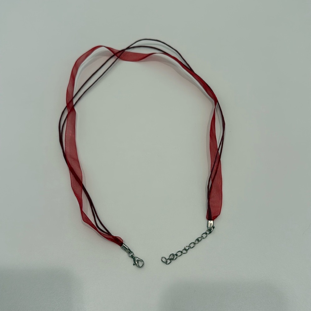Red Ribbon Necklace